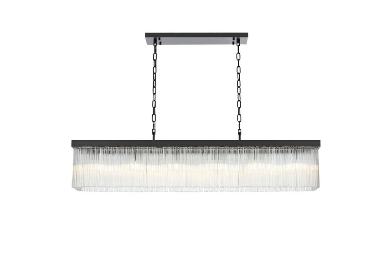 Elegant Lighting 1070G49BK Six Light Chandelier, Black and Clear