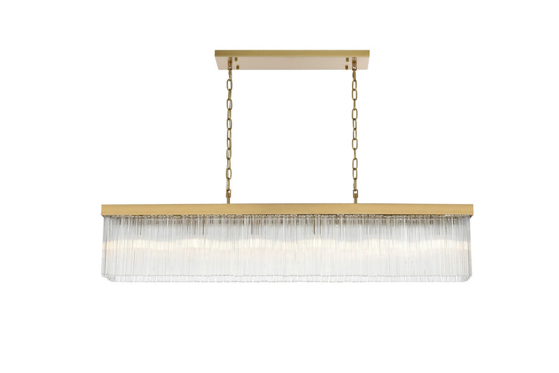Elegant Lighting 1070G49SG Six Light Chandelier, Satin Gold and Clear