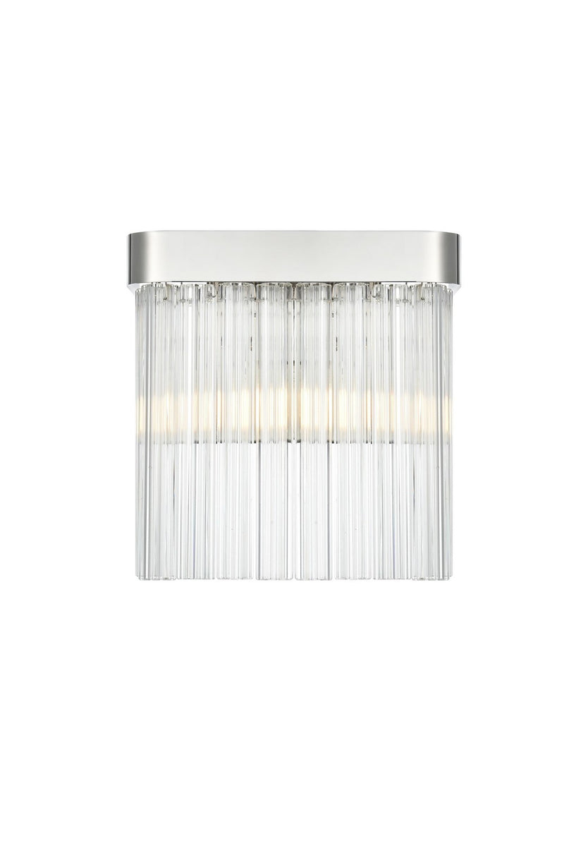 Elegant Lighting 1070W9C One Light Wall Sconce, Chrome and Clear