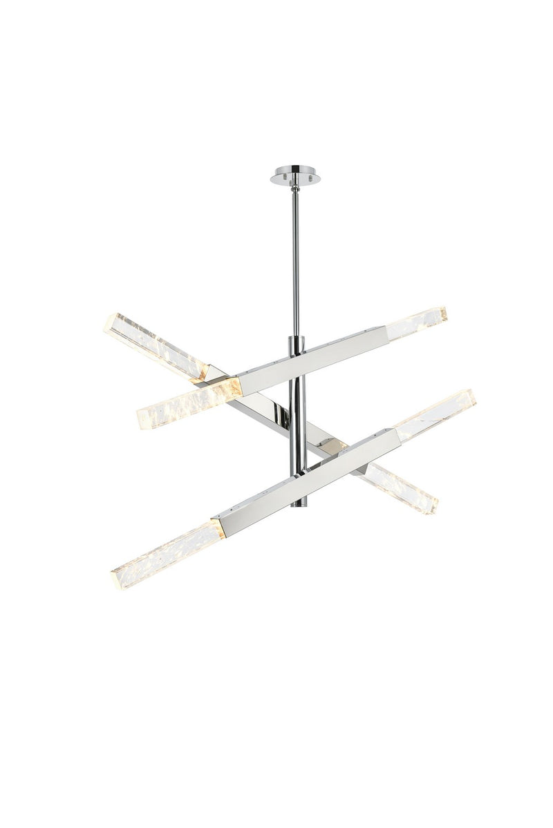 Elegant Lighting 2085L3C Six Light Pendant, Chrome and Clear