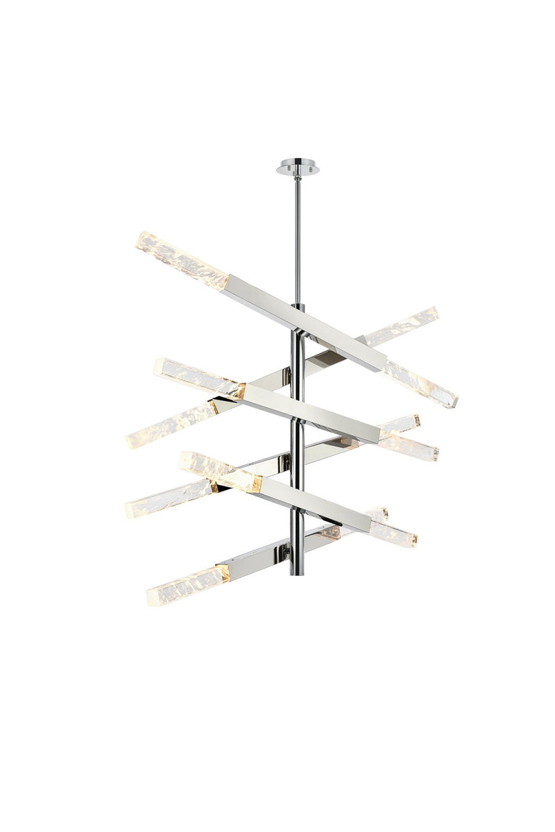 Elegant Lighting 2085L6C 12 Light Pendant, Chrome and Clear