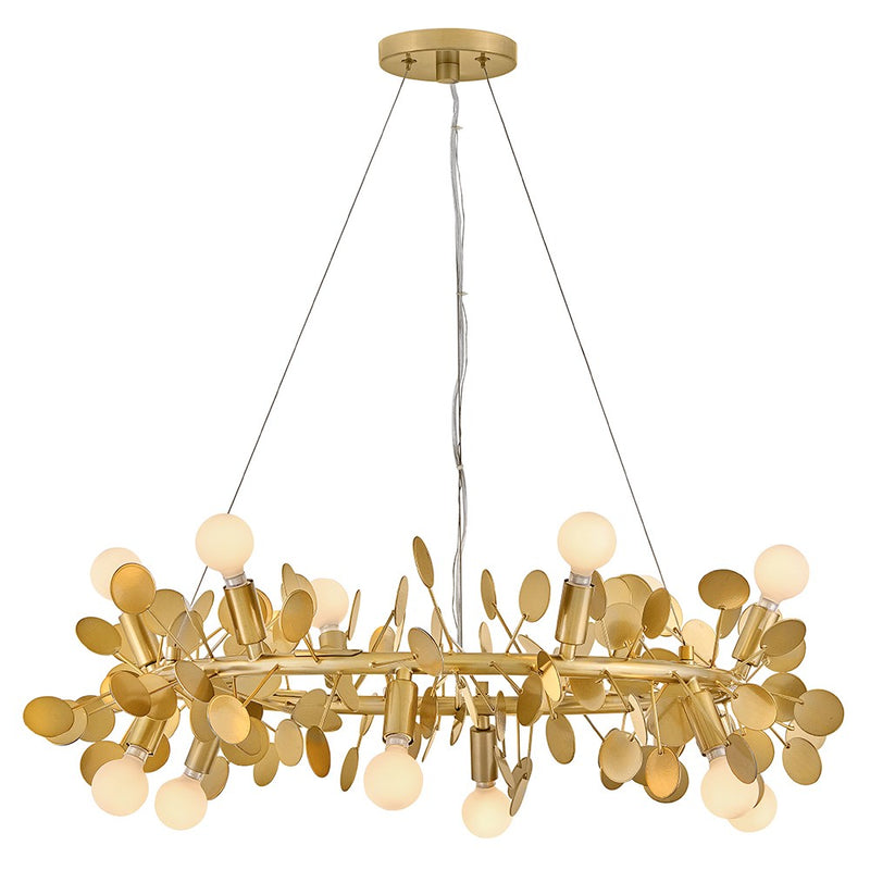 Lark 84406DA LED Chandelier, Distressed Brass