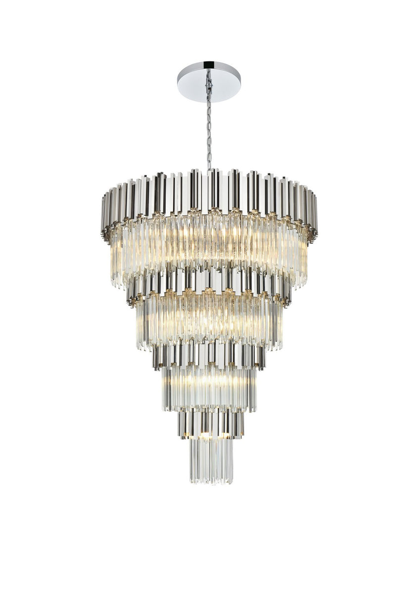 Elegant Lighting 3400GR40C 27 Light Chandelier, Chrome and Clear