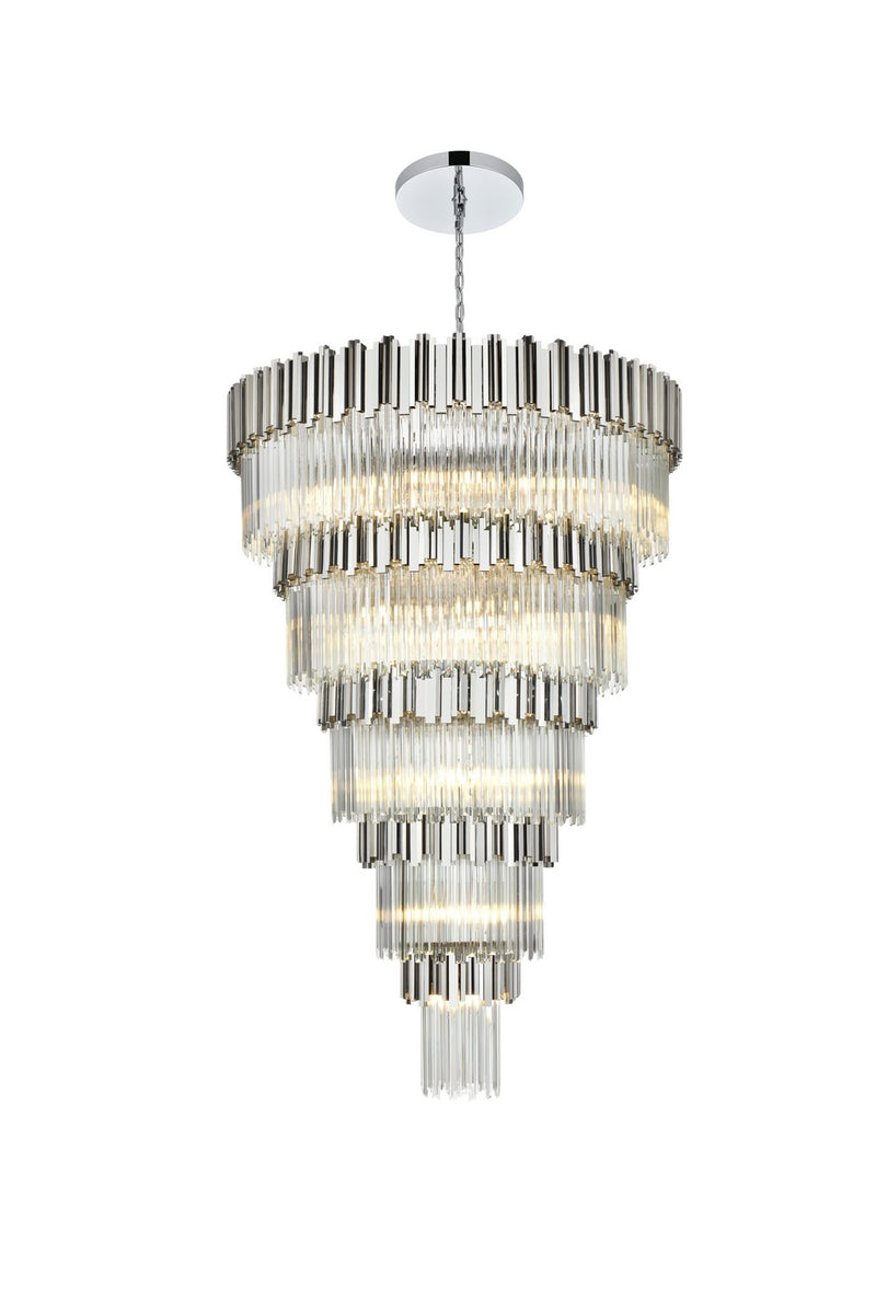 Elegant Lighting 3400GR48C 39 Light Chandelier, Chrome and Clear