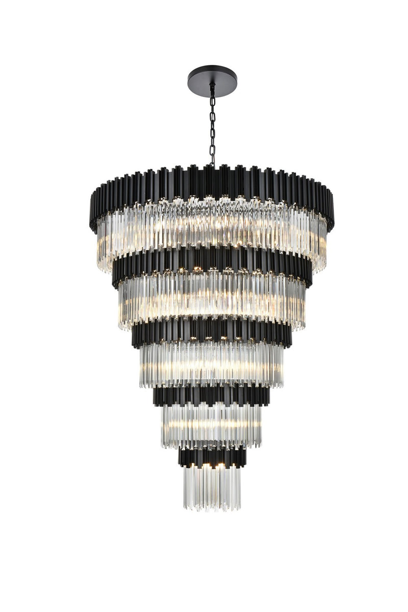 Elegant Lighting 3400GR59BK 43 Light Chandelier, Black and Clear