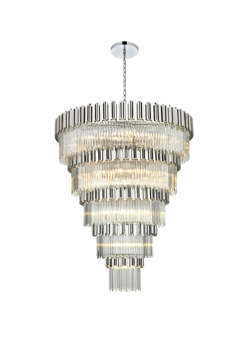 Elegant Lighting 3400GR59C 43 Light Chandelier, Chrome and Clear