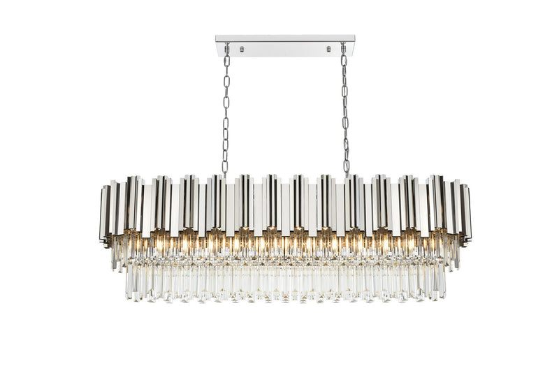 Elegant Lighting 3401G47C 12 Light Chandelier, Chrome and Clear