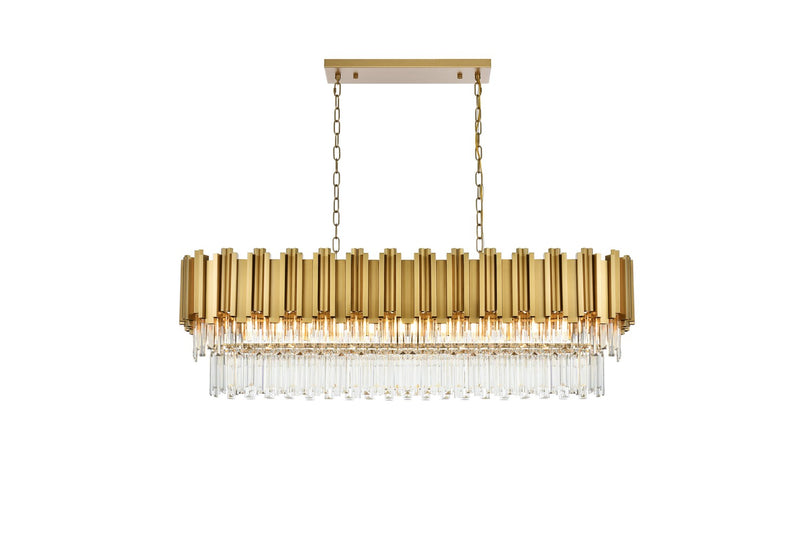 Elegant Lighting 3401G47SG 12 Light Chandelier, Satin Gold and Clear