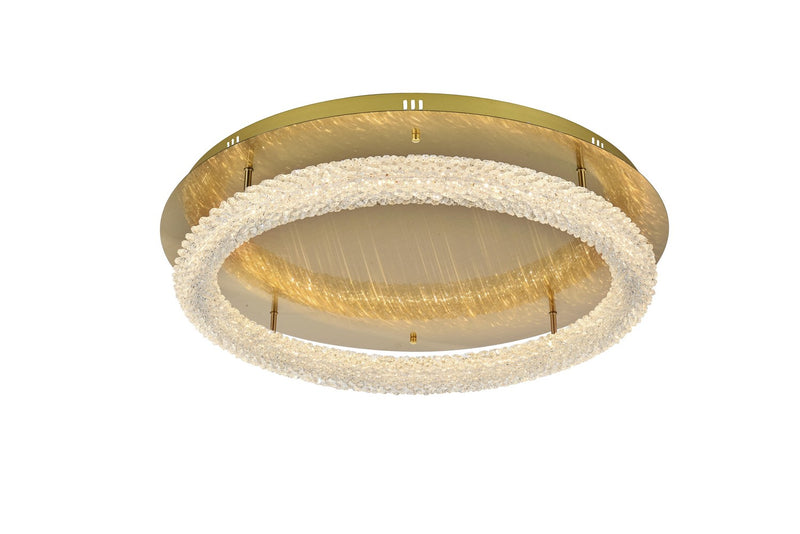 Elegant Lighting 3800F30SG LED Flush Mount, Satin Gold