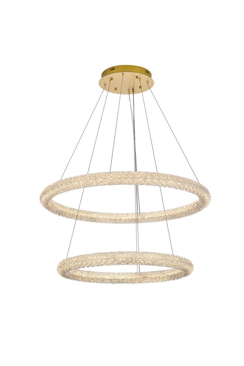 Elegant Lighting 3800G36SG LED Chandelier, Satin Gold