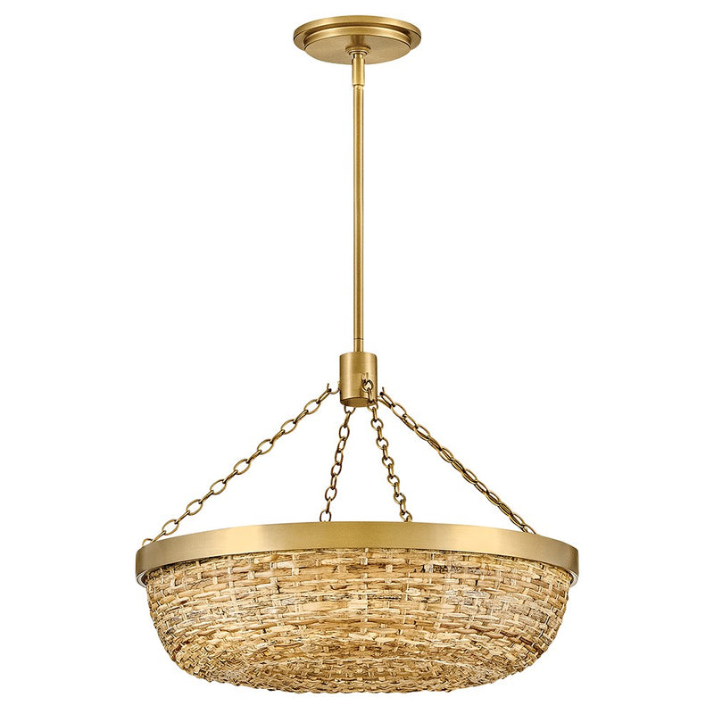 Hinkley 48423LCB-NAT LED Convertible Semi-Flush Mount, Lacquered Brass
