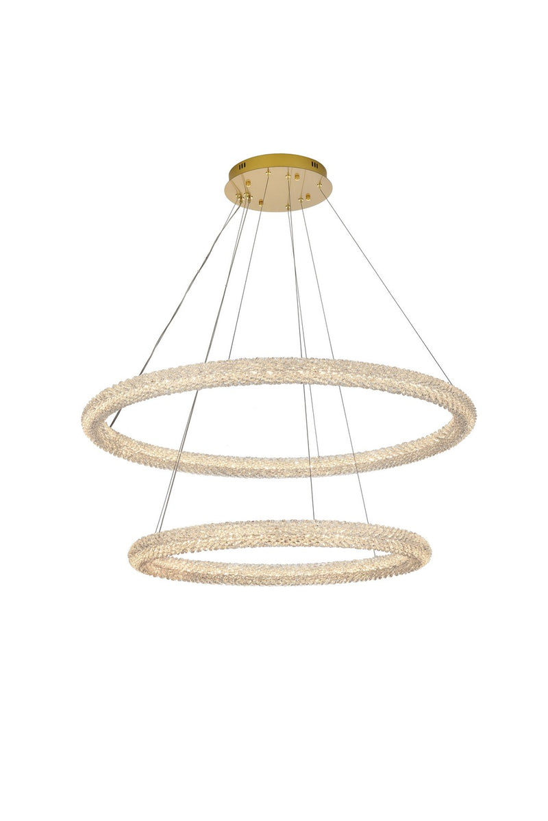 Elegant Lighting 3800G42SG LED Chandelier, Satin Gold