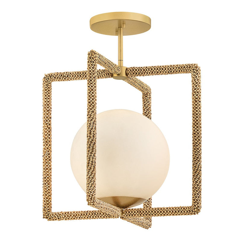 Hinkley 48511DXG LED Convertible Semi-Flush Mount, Deluxe Gold