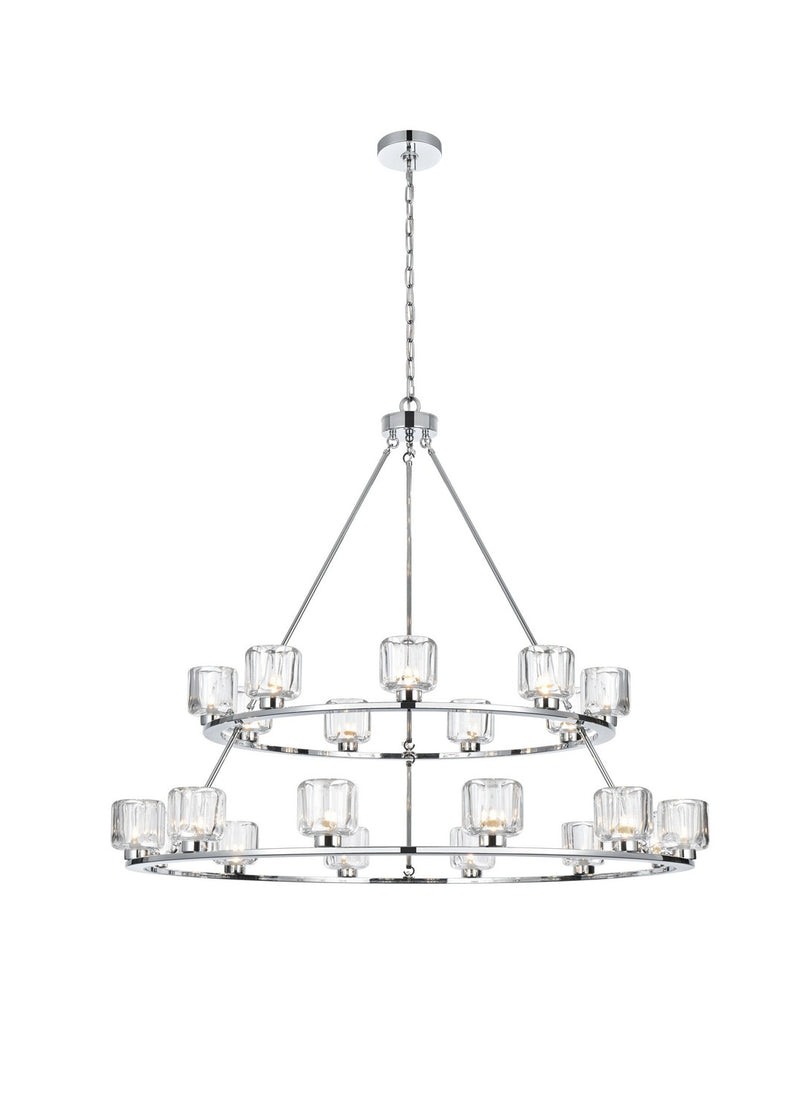 Elegant Lighting 5100L248C 21 Light Chandelier, Chrome and Clear