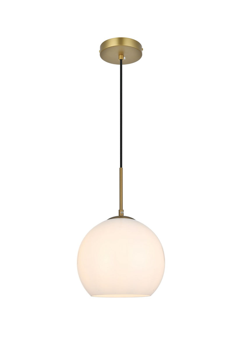 Elegant Lighting LD2213SG One Light Pendant, Satin Gold and Frosted white