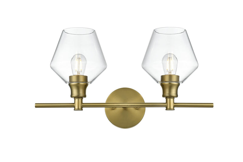 Elegant Lighting LD2312SG Two Light Wall Sconce, Satin Gold