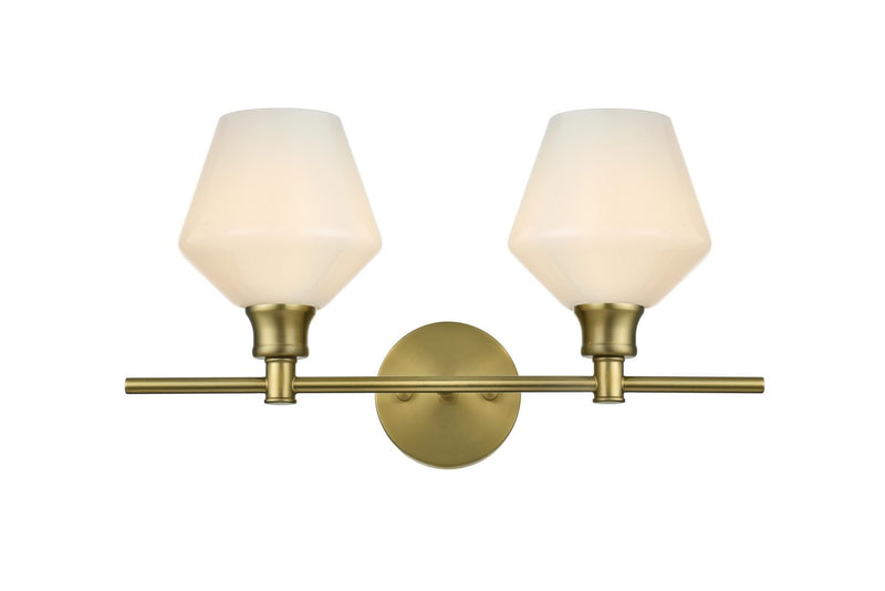 Elegant Lighting LD2313SG Two Light Wall Sconce, Satin Gold