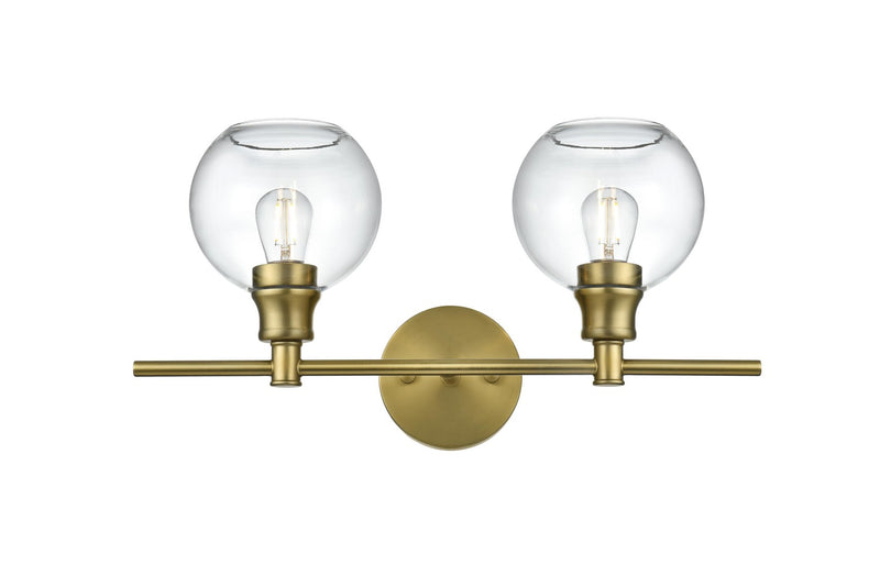 Elegant Lighting LD2314SG Two Light Wall Sconce, Satin Gold