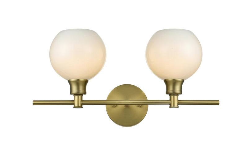 Elegant Lighting LD2315SG Two Light Wall Sconce, Satin Gold