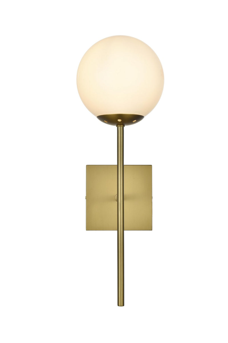 Elegant Lighting LD2360SG One Light Wall Sconce, Satin Gold and White