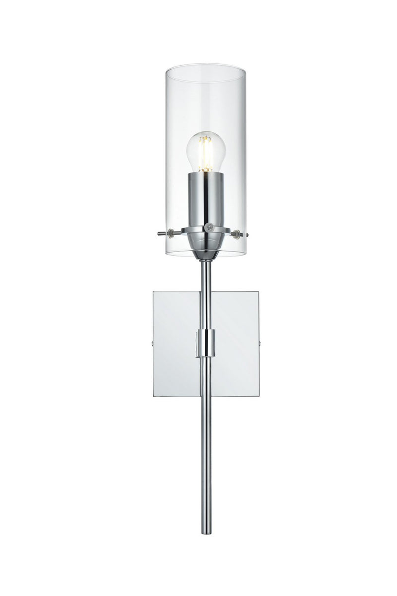 Elegant Lighting LD2361C One Light Wall Sconce, Chrome and Clear