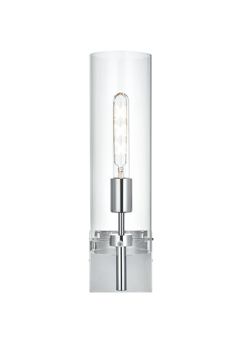 Elegant Lighting LD2362C One Light Wall Sconce, Chrome and Clear