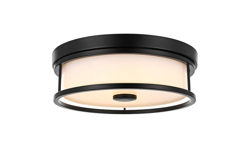 Elegant Lighting LD305F12BK LED Flush Mount, Black