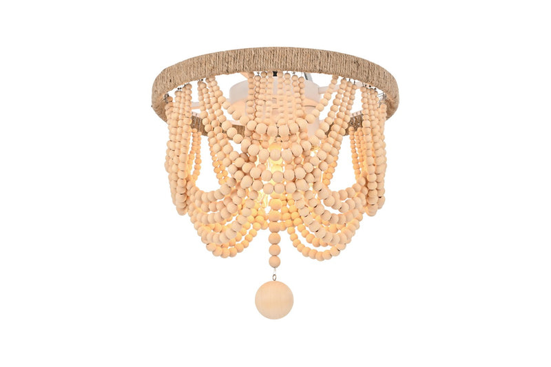 Elegant Lighting LD306F12BG Three Light Flush Mount, Beige