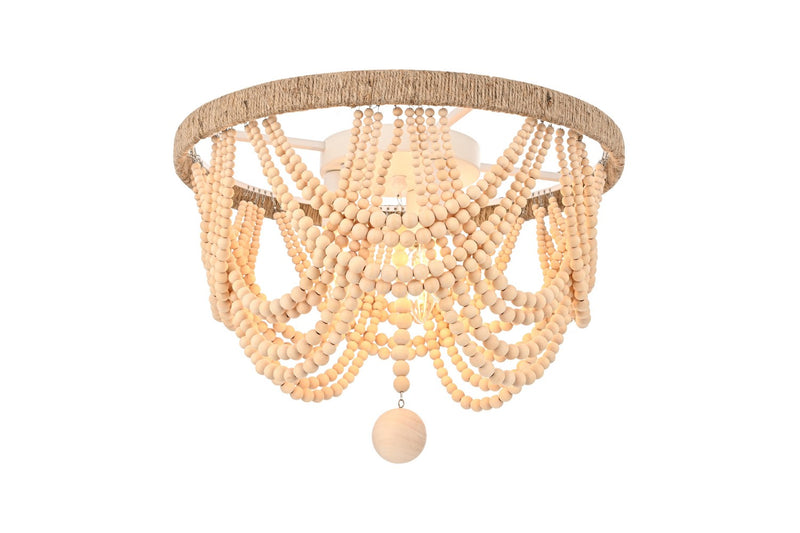 Elegant Lighting LD306F16BG Four Light Flush Mount, Beige