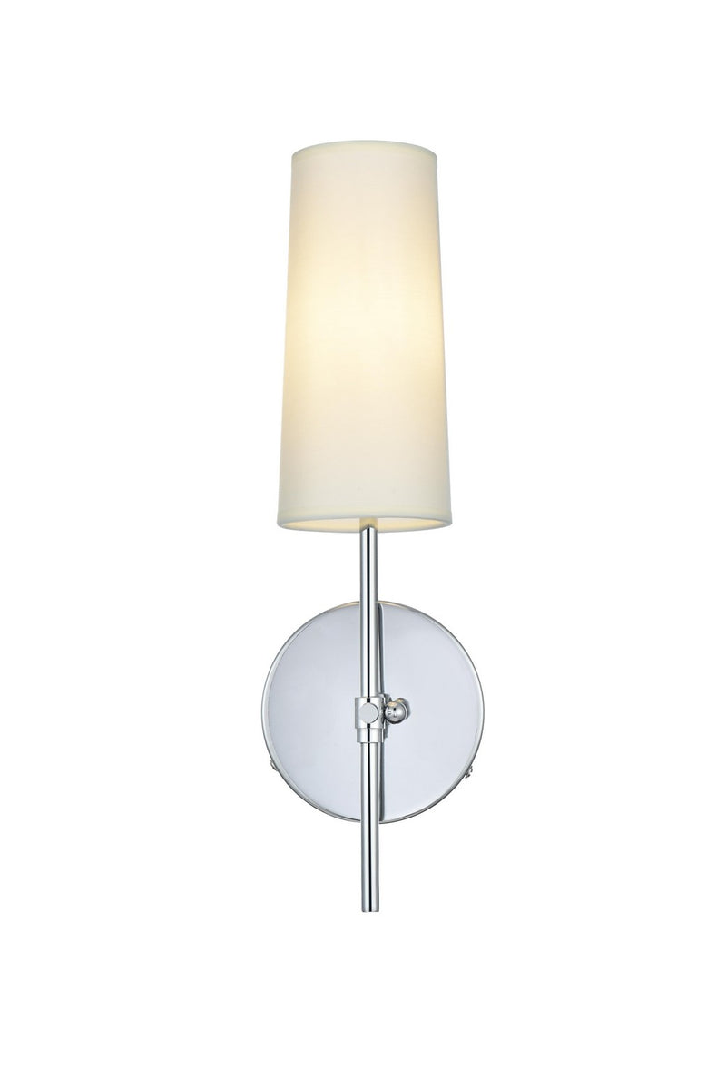 Elegant Lighting LD6004W5C One Light Wall Sconce, Chrome and White
