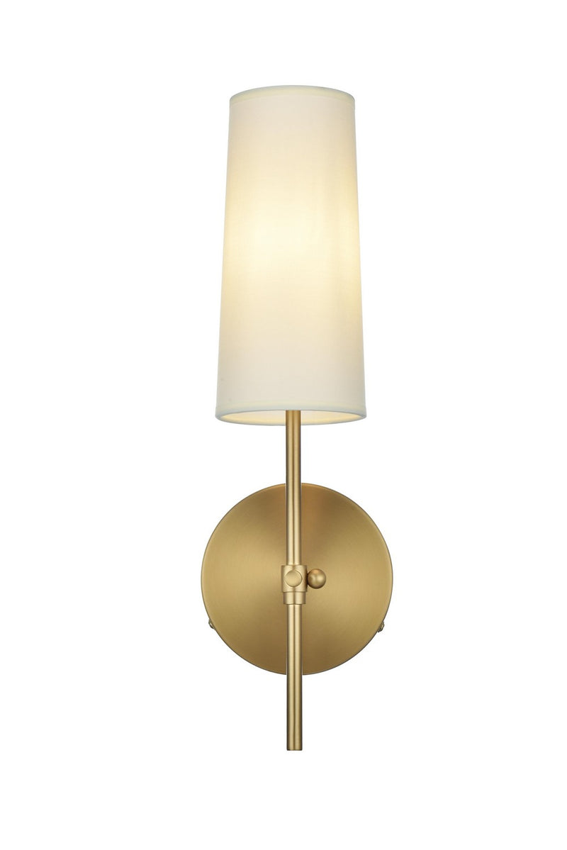 Elegant Lighting LD6004W5SG One Light Wall Sconce, Satin Gold and White