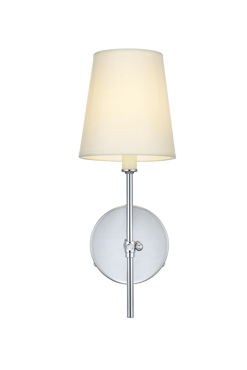 Elegant Lighting LD6004W6C One Light Wall Sconce, Chrome and White