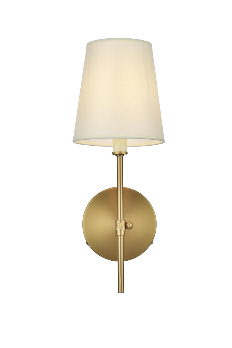 Elegant Lighting LD6004W6SG One Light Wall Sconce, Satin Gold and White