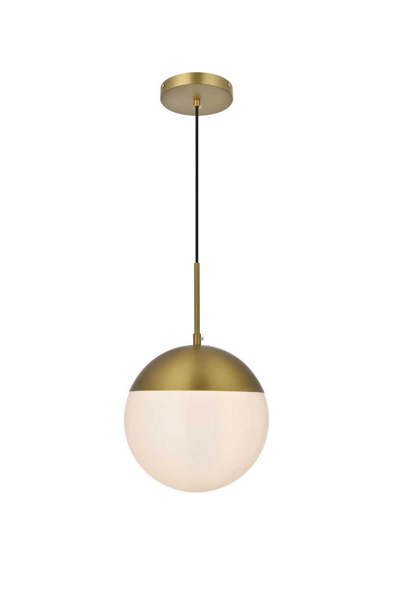 Elegant Lighting LD6032SG One Light Pendant, Satin Gold and Frosted white