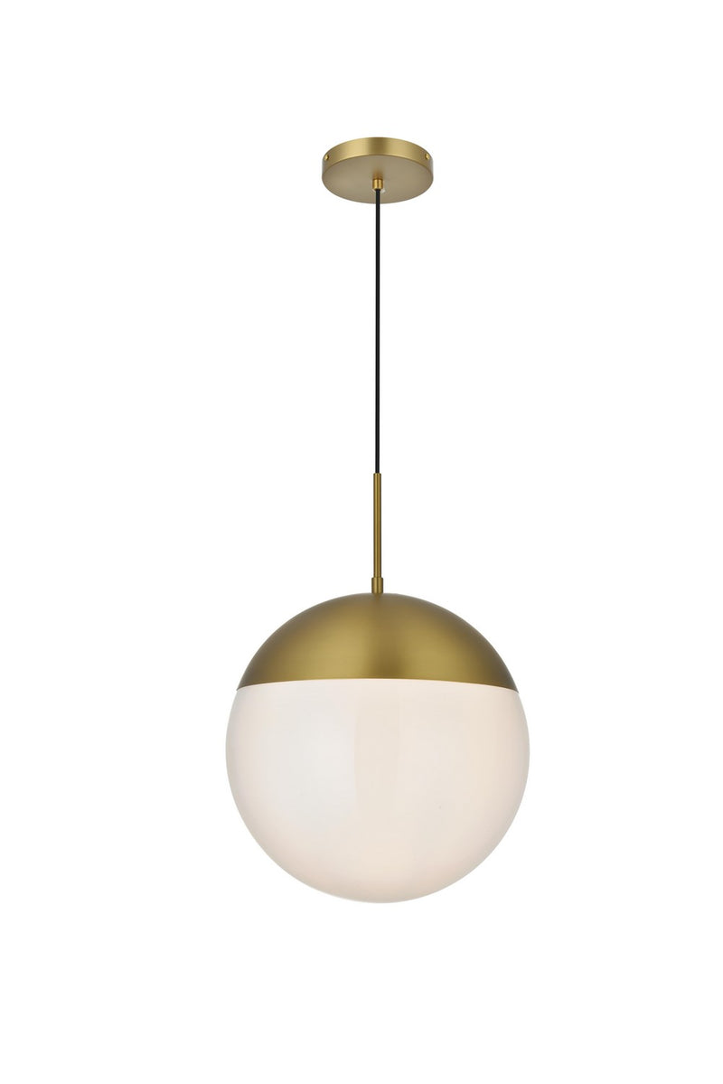 Elegant Lighting LD6044SG One Light Pendant, Satin Gold and Frosted white