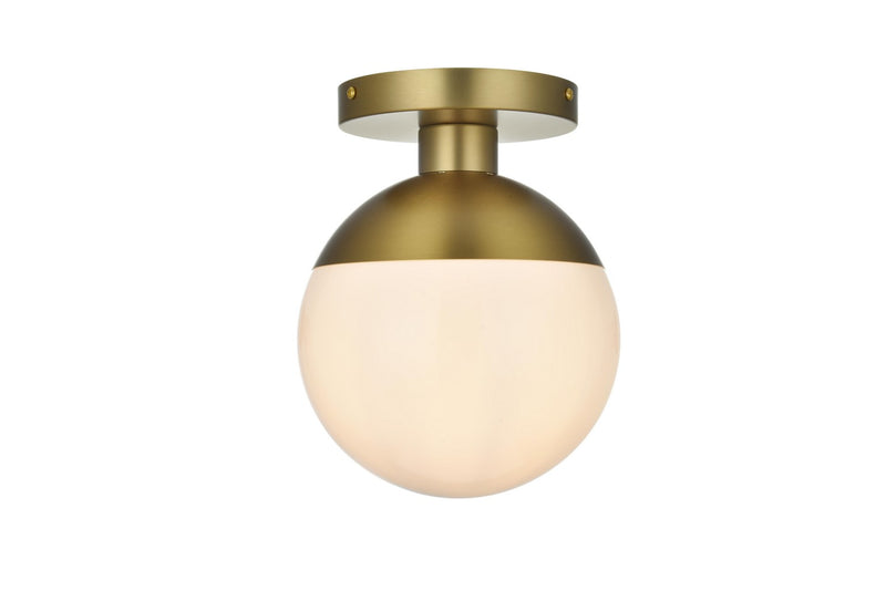 Elegant Lighting LD6050SG One Light Flush Mount, Satin Gold and Frosted white