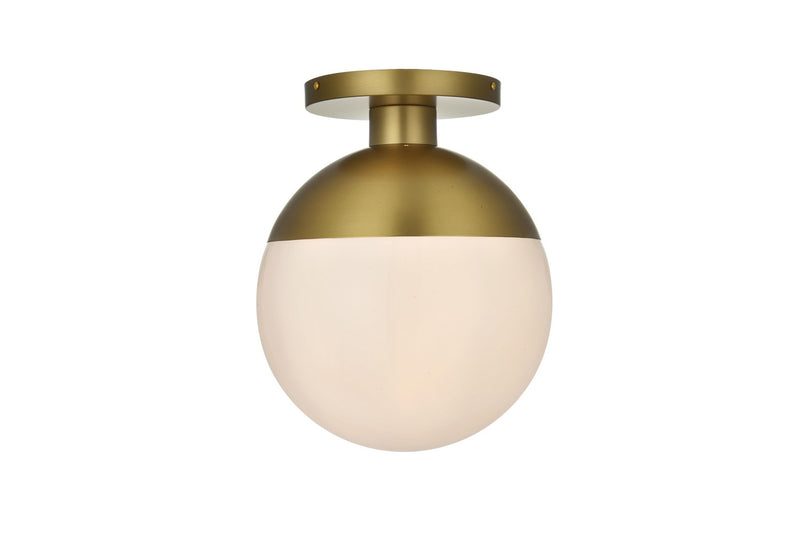 Elegant Lighting LD6056SG One Light Flush Mount, Satin Gold and Frosted white