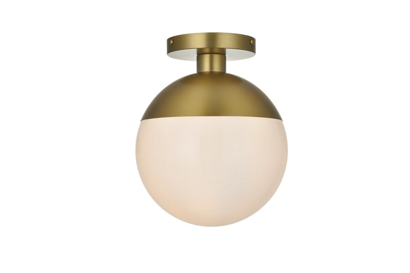 Elegant Lighting LD6062SG One Light Flush Mount, Satin Gold and Frosted white