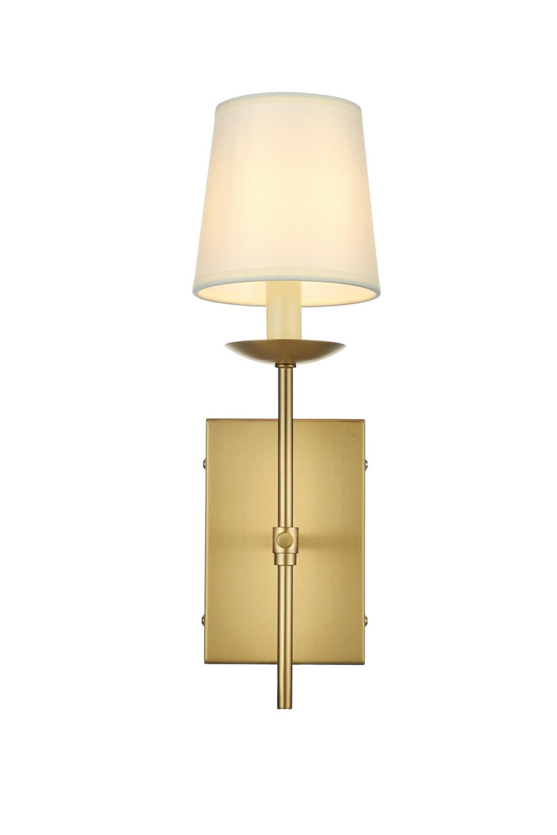 Elegant Lighting LD6102W4SG One Light Wall Sconce, Satin Gold and White