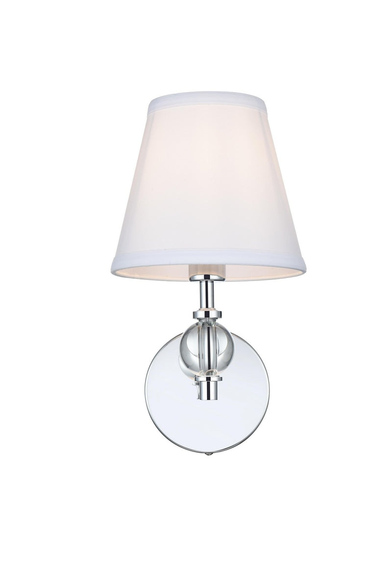 Elegant Lighting LD7021W6C One Light Wall Sconce, Chrome and White