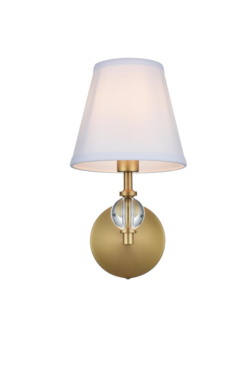 Elegant Lighting LD7021W6SG One Light Wall Sconce, Satin Gold and White