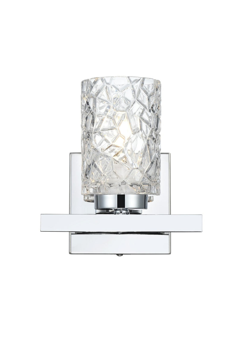 Elegant Lighting LD7025W7C One Light Wall Sconce, Chrome and Clear