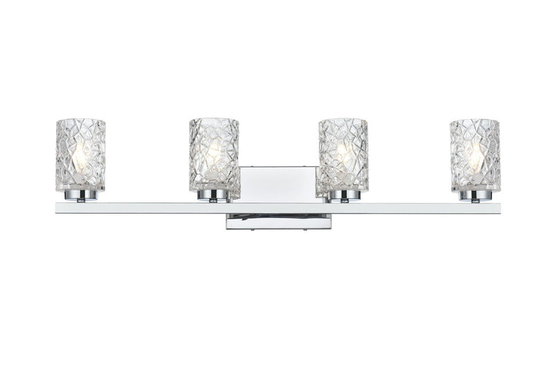 Elegant Lighting LD7028W32C Four Light Wall Sconce, Chrome and Clear