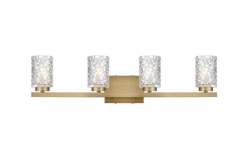 Elegant Lighting LD7028W32SG Four Light Wall Sconce, Satin Gold and Clear
