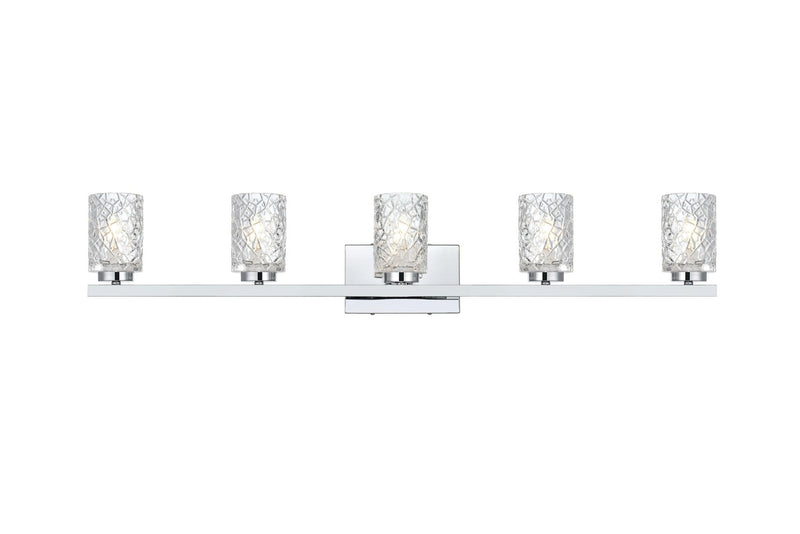 Elegant Lighting LD7029W41C Five Light Wall Sconce, Chrome and Clear