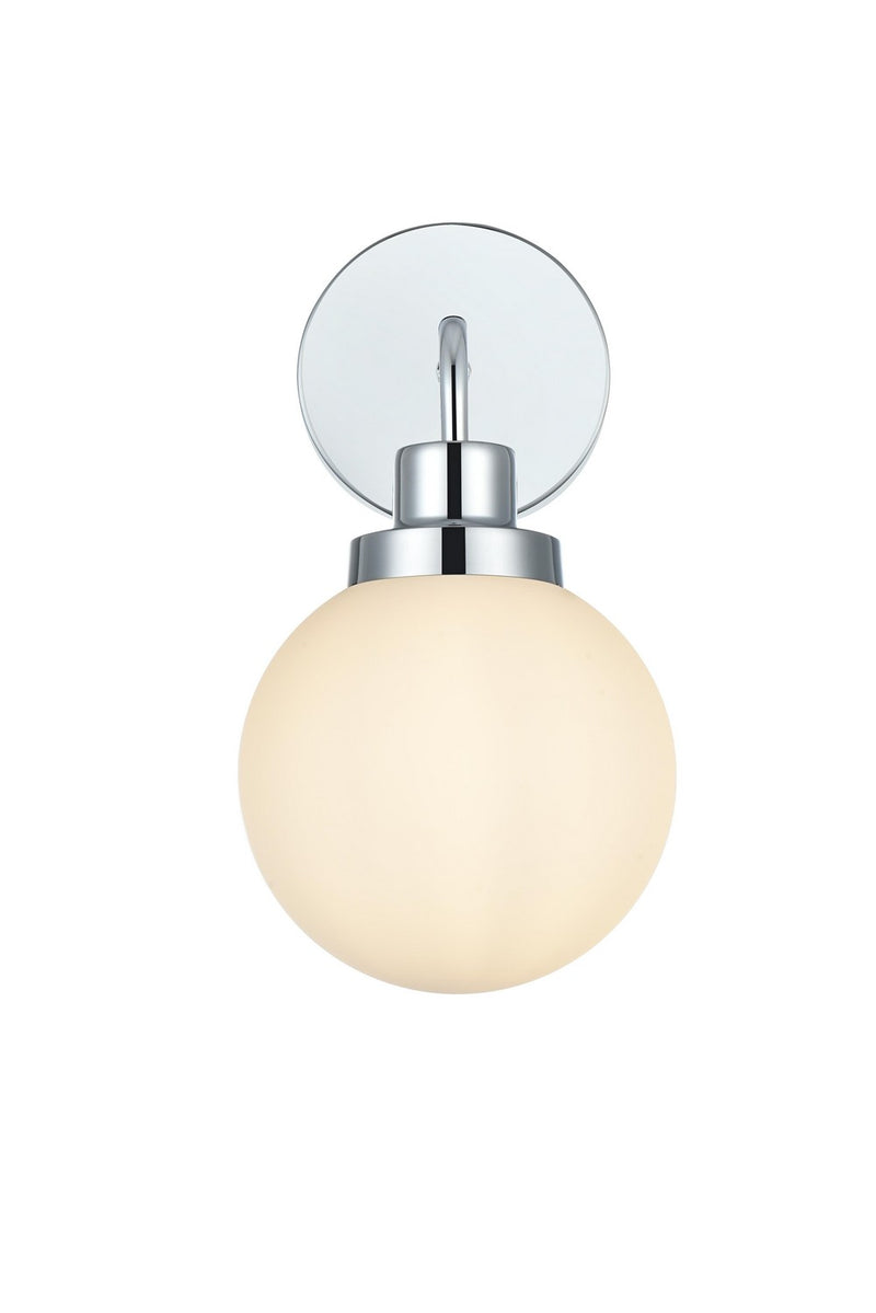 Elegant Lighting LD7030W8C One Light Wall Sconce, Chrome and Opal White