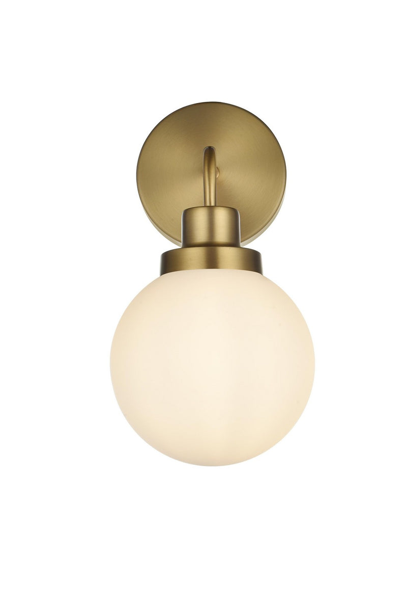 Elegant Lighting LD7030W8SG One Light Wall Sconce, Satin Gold and Opal White