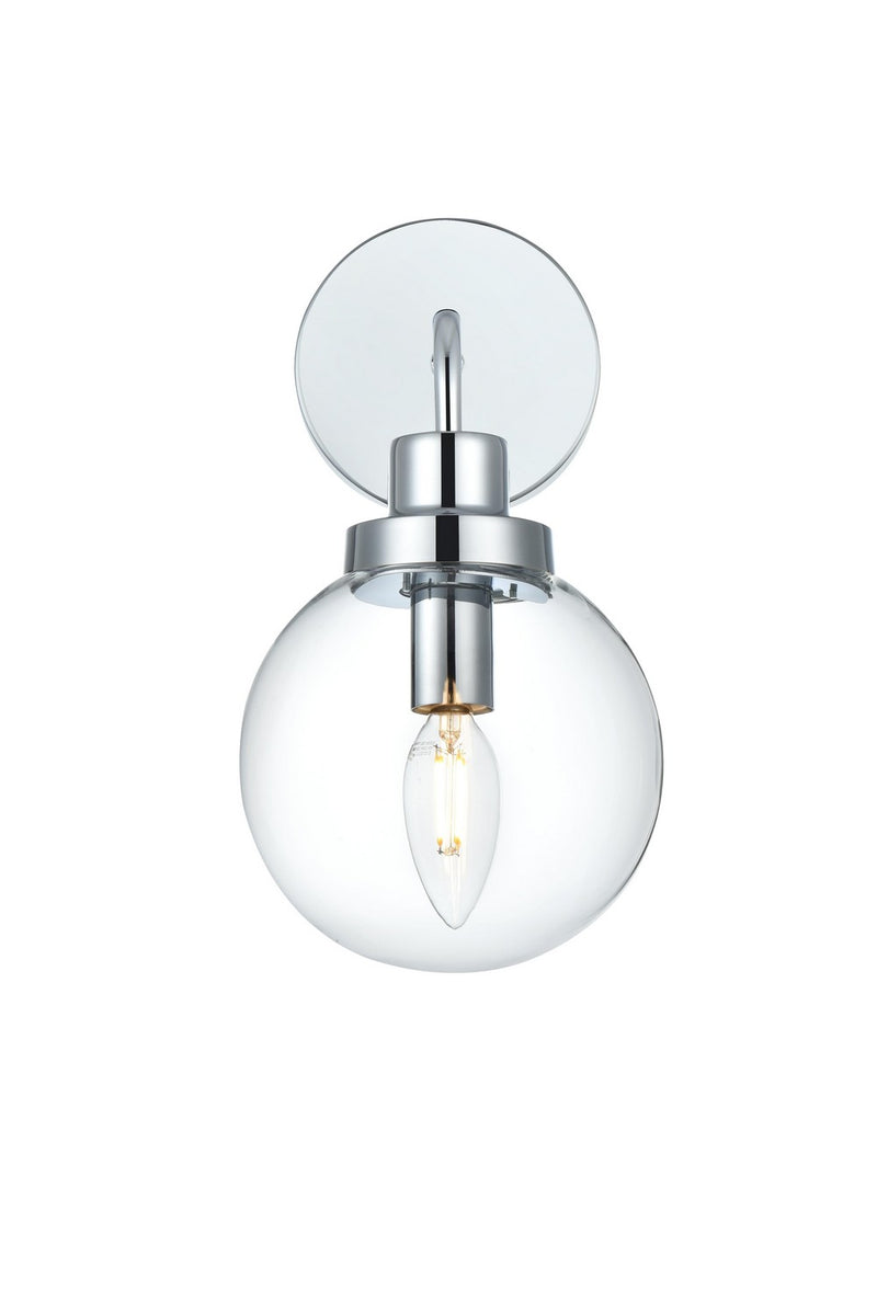 Elegant Lighting LD7031W8C One Light Wall Sconce, Chrome and Clear