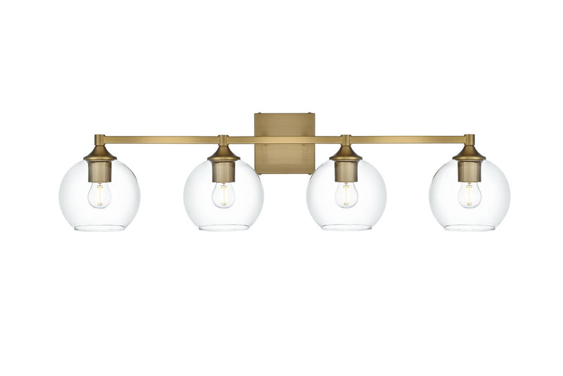 Elegant Lighting LD7308W33SG Four Light Wall Sconce, Satin Gold and Clear