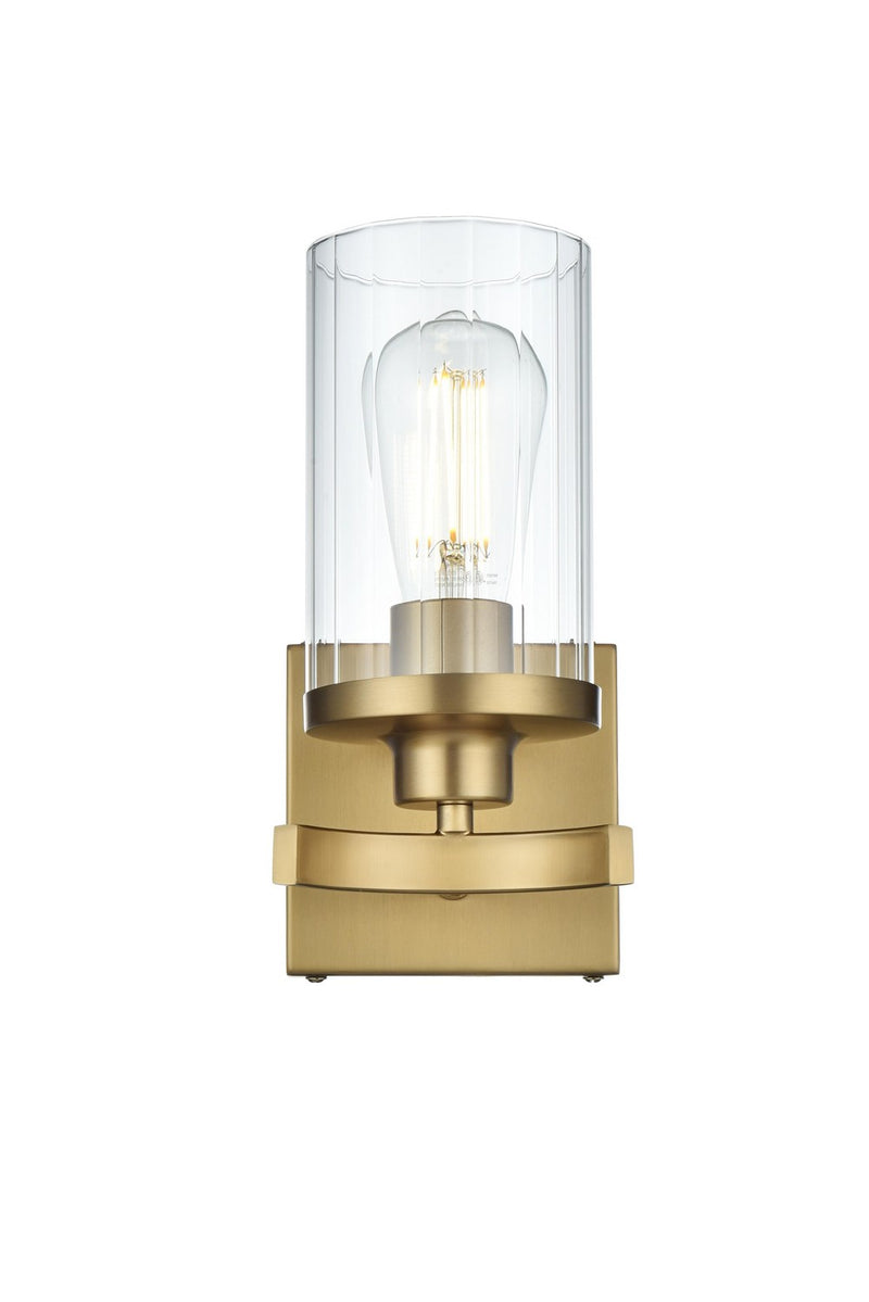 Elegant Lighting LD7316W5SG One Light Wall Sconce, Satin Gold and Clear